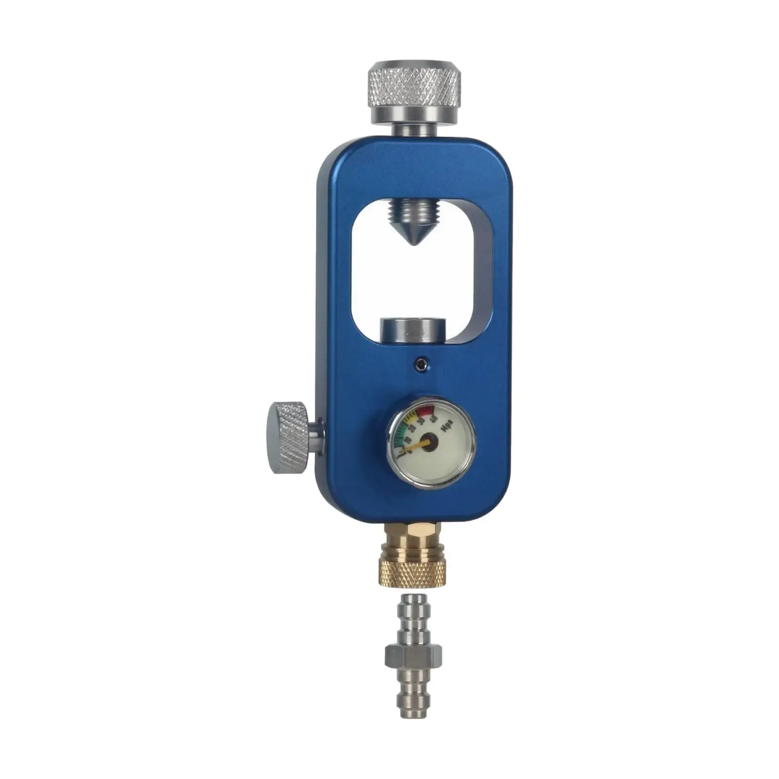 Aluminum Alloy Scuba Cylinder Adapter with Analog Pressure Gauge for Gas Transfer Inflation and Diving Air Refill