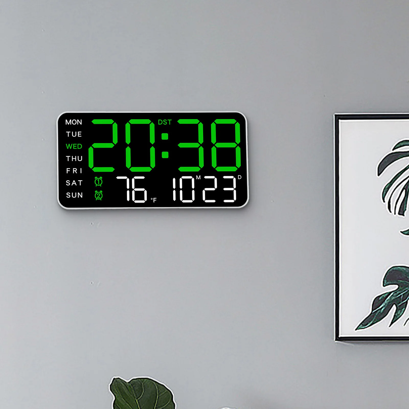 Brightness Adjustment Clock LED Digital Wall Clock Fahrenheit Celsius Switch Five Levels Of Brightness Color As Shown