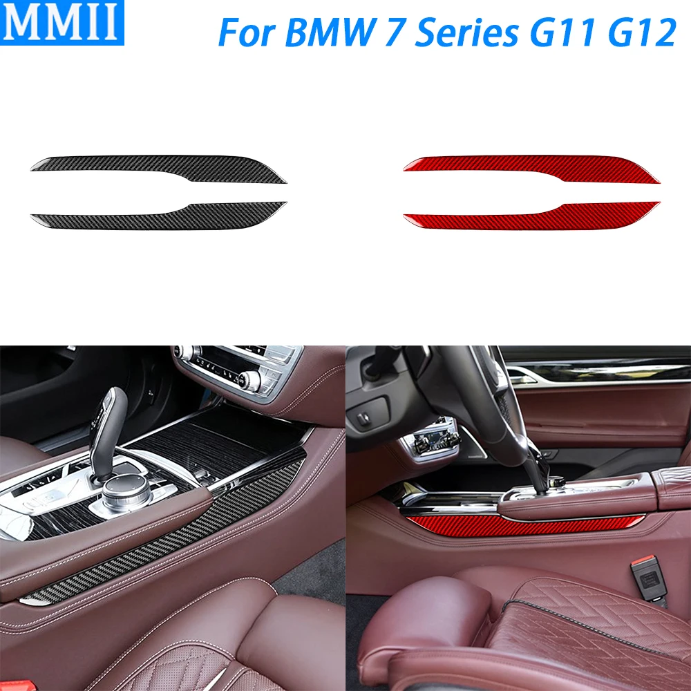 

For BMW 7 Series G11 G12 2015-2022 Carbon Fiber Gear Shift Both Side Panel Decorative Strips Car Interior Accessories Sticker