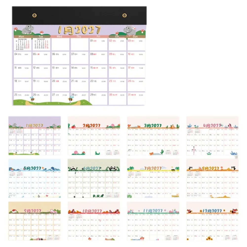 time-tool-2027-calendario-de-parede-12-meses-design-destacavel-planejador-de-calendario-lista-de-tarefas-com-orificio-para-pendurar-planejador-de-agenda-material-de-escritorio
