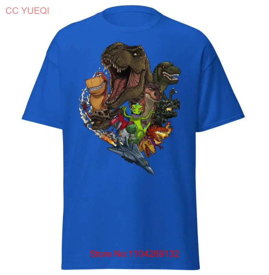 Jurassic Tyrannosaurus Rex Movies TV Shows Video Game Collage Dinosaurs Fan Art T shirt  long or short sleeves