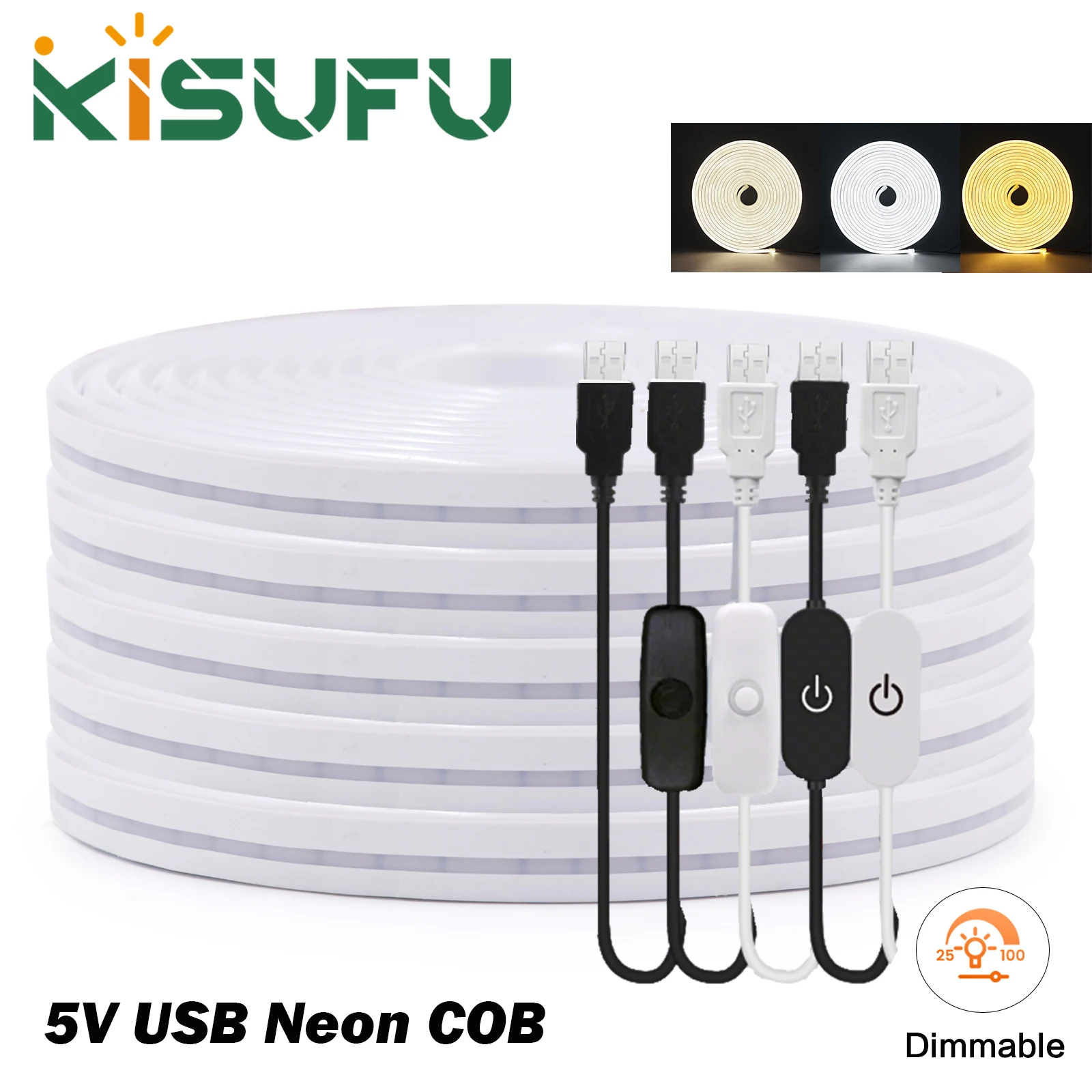 

Светодиодная неоновая лента 5В с регулировкой яркости, сенсорным управлением/выключателем, USB, водонепроницаемая, для зеркал, комнат, DIY подсветки, 1-3 м