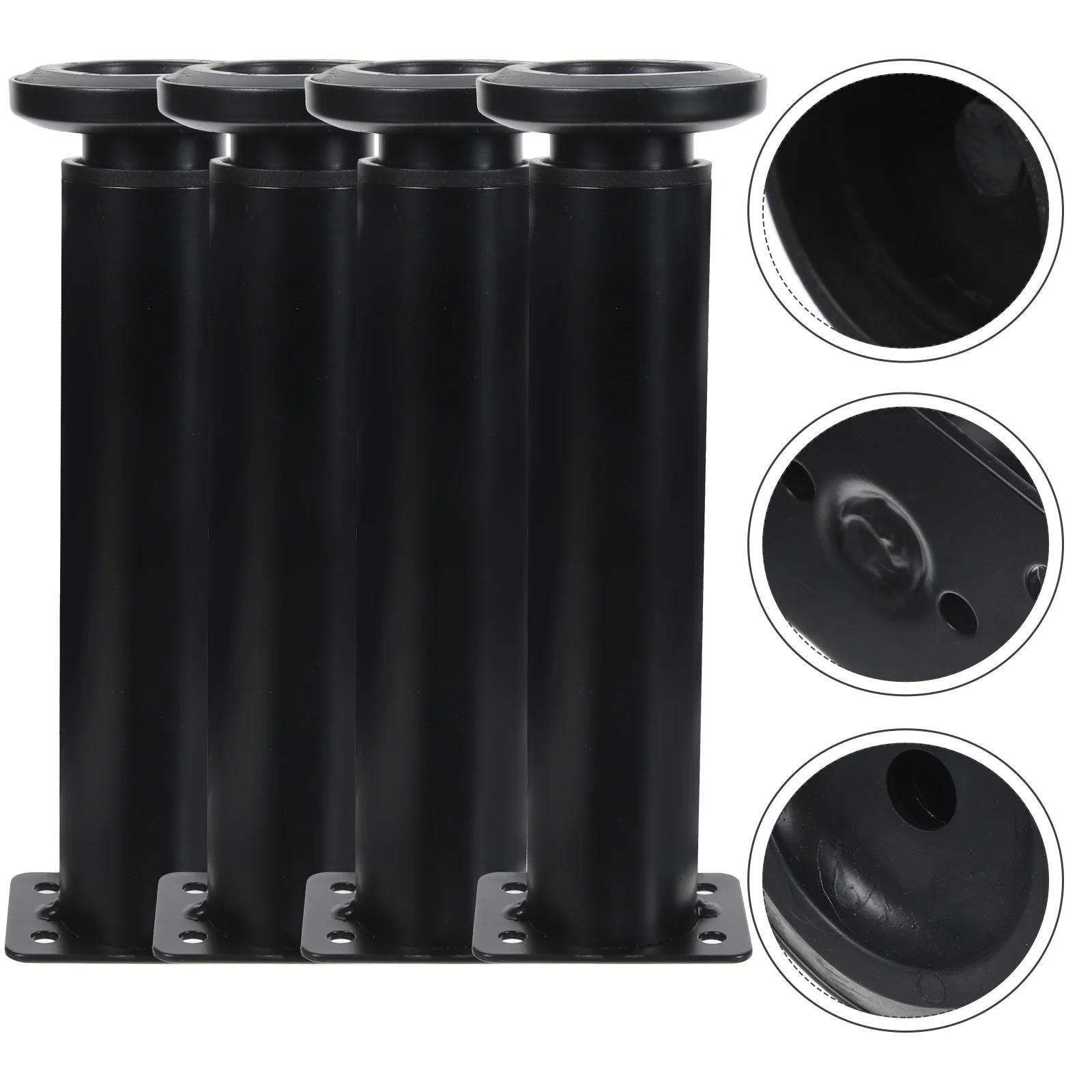

4pcs Adjustable Telescopic Legs Frame Support Center Metal Rubber Pads 120Cm Bed Leg Replacement Parts Bed Support Slats Risers