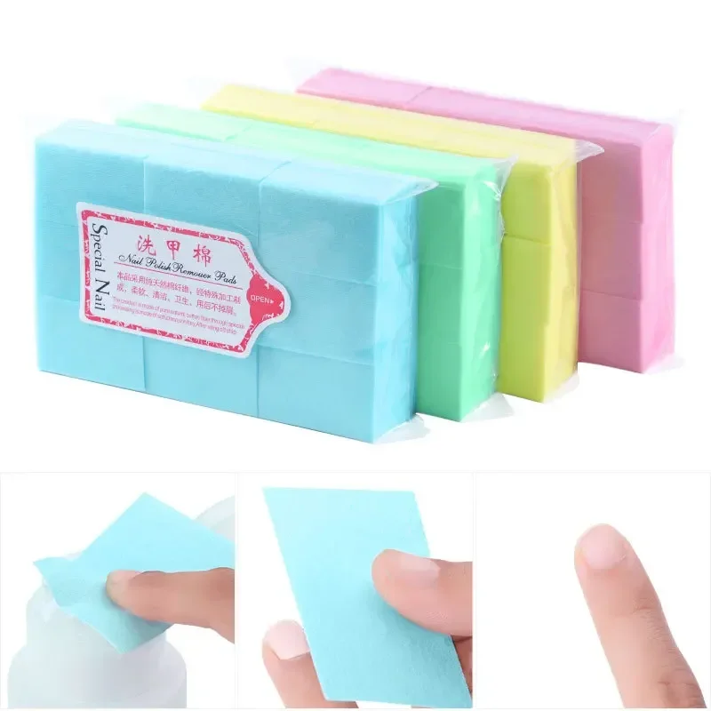 400/600/603pcs/bag Lint Free Nail Polish Remover Pads Fibre Thickened Cotton Wipes Hard Soft Nail Art Cleaning Tool