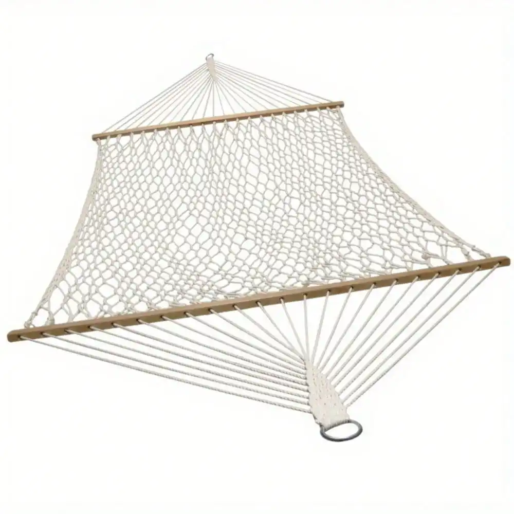 

2-Person Cotton Rope Hammock with Spreader Bars