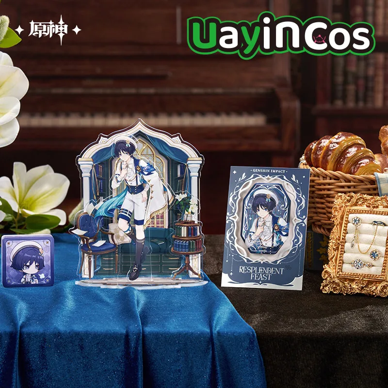 

In Stock Original Genshin Impcat Wanderer Resplendent Feast Series Acrylic Stand Keychain Badge Cloth Folder Open Ring Earring