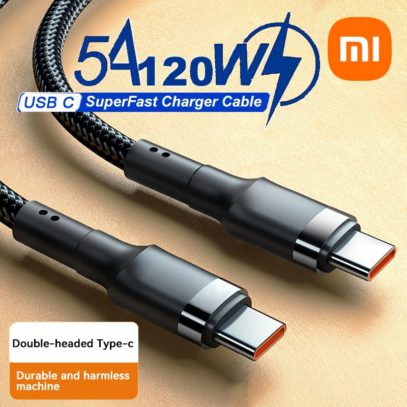 Xiaomi PD 120W Super Charging Cable USB C TO USB Type C Cable For Samsung S24 iPhone 15 Plus Pro Max Durable Widely Compatible