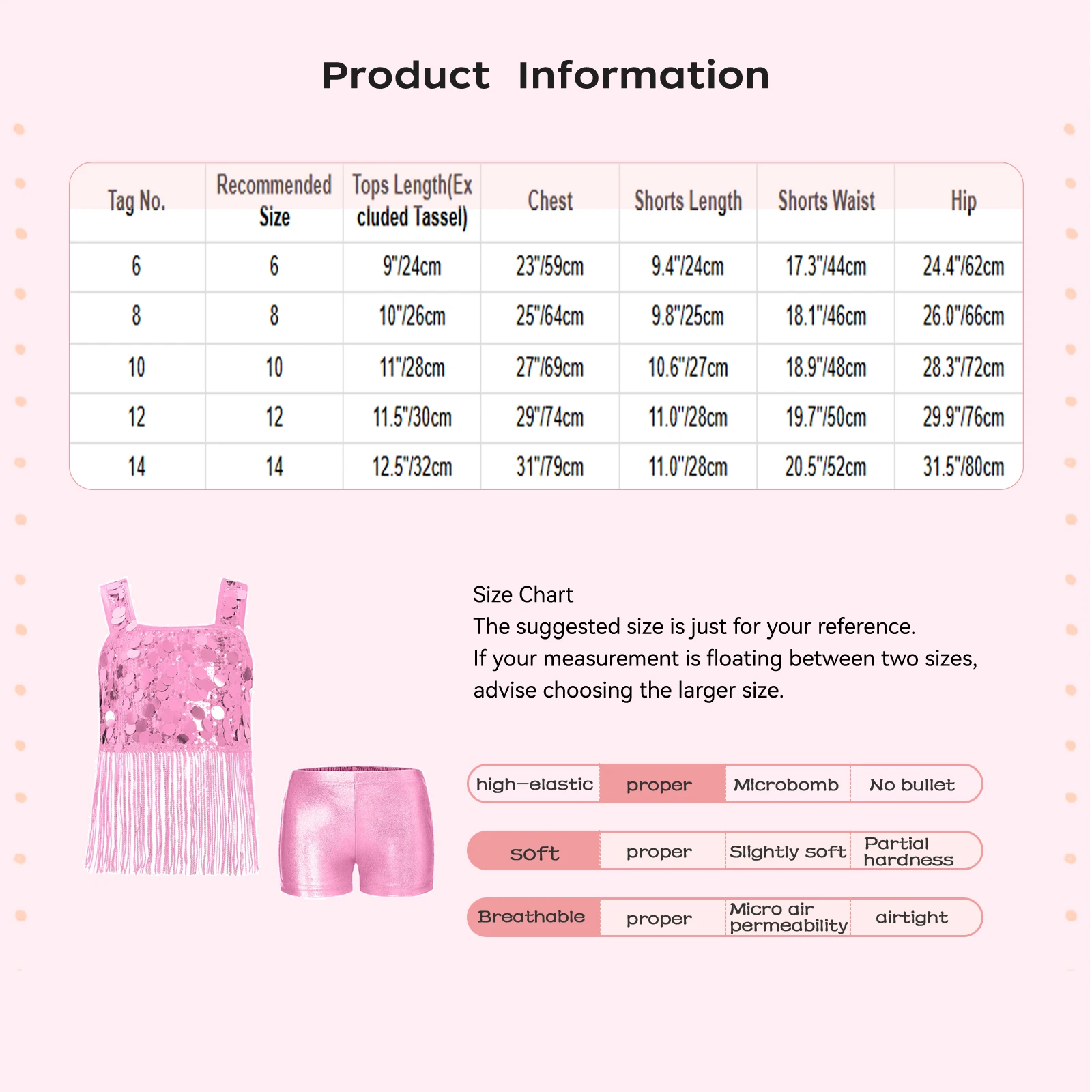 Jazzset voor meisjes, brede schouderbanden, glanzende paillettenkwastjes, crop-top met elastische tailleband, kort voor feestprestatiecompetitie