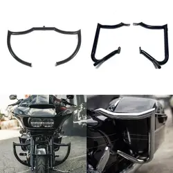 Motorcycle 1-1/2'' Bumper Engine Guard Highway Crash Bar For Harley Road Glide Street Glide Road King 2009-2023 ST Accessories