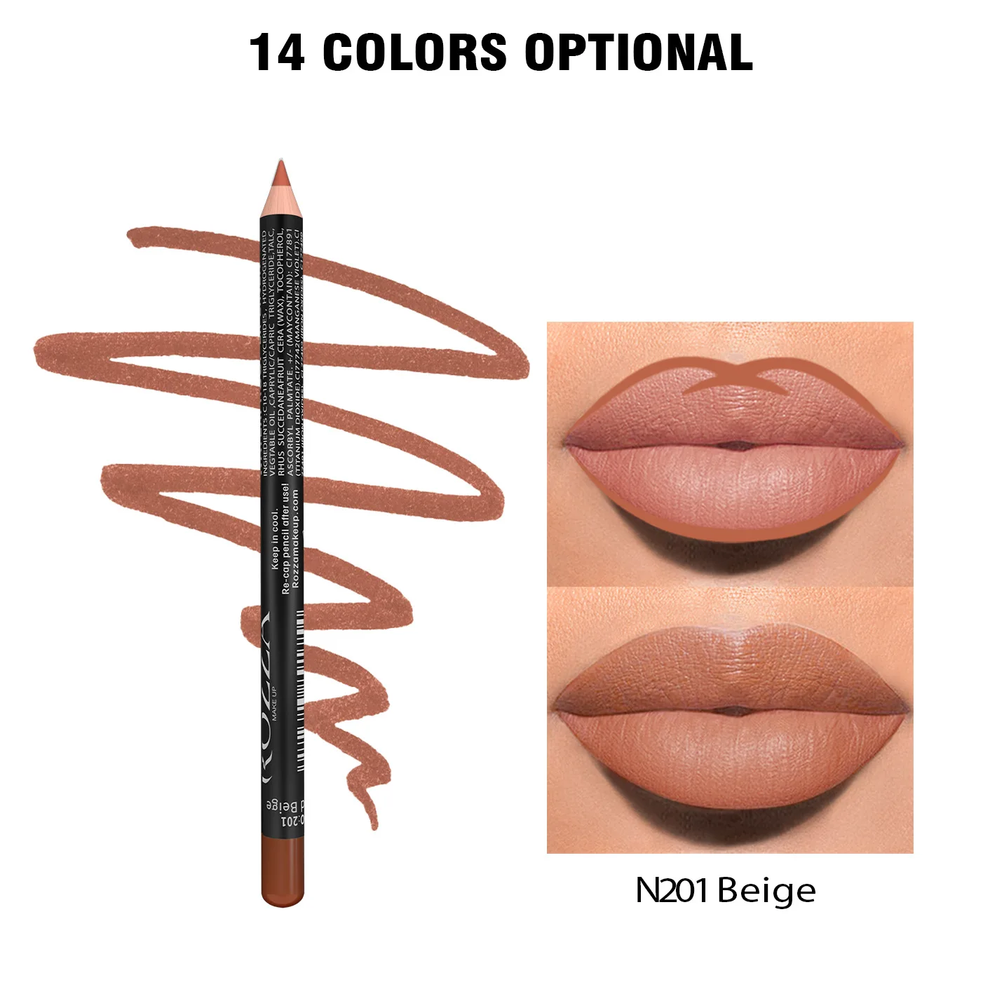 200Pcs  Nude Matte Lipstick Pencil Long-lasting Waterproof Lip Pencil High Pigmented Lip Liner Lip Makeup Tool