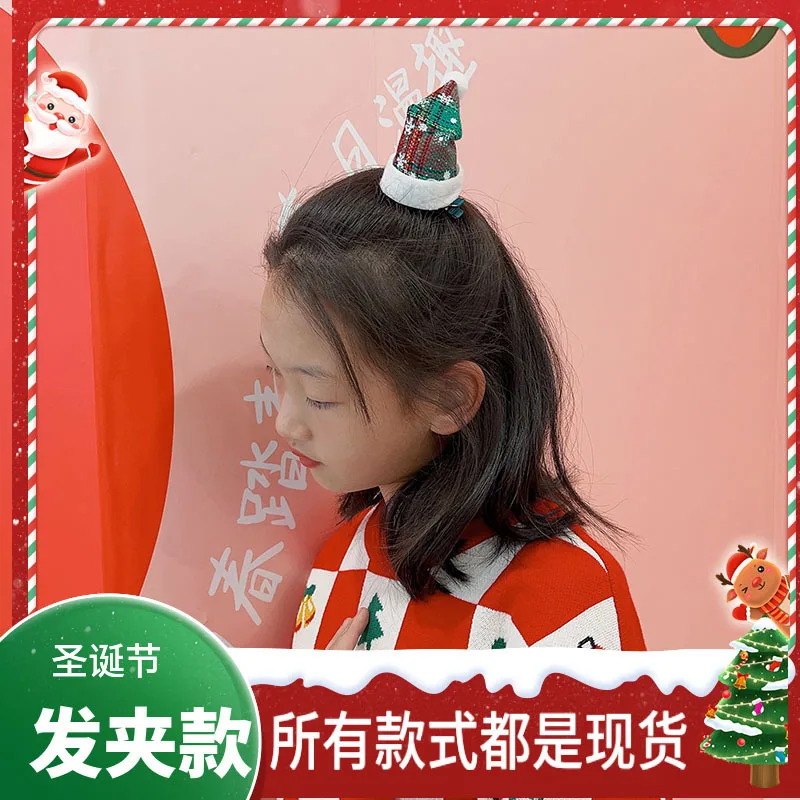 Christmas hat hair clip  cute reindeer snowflake hair accessory