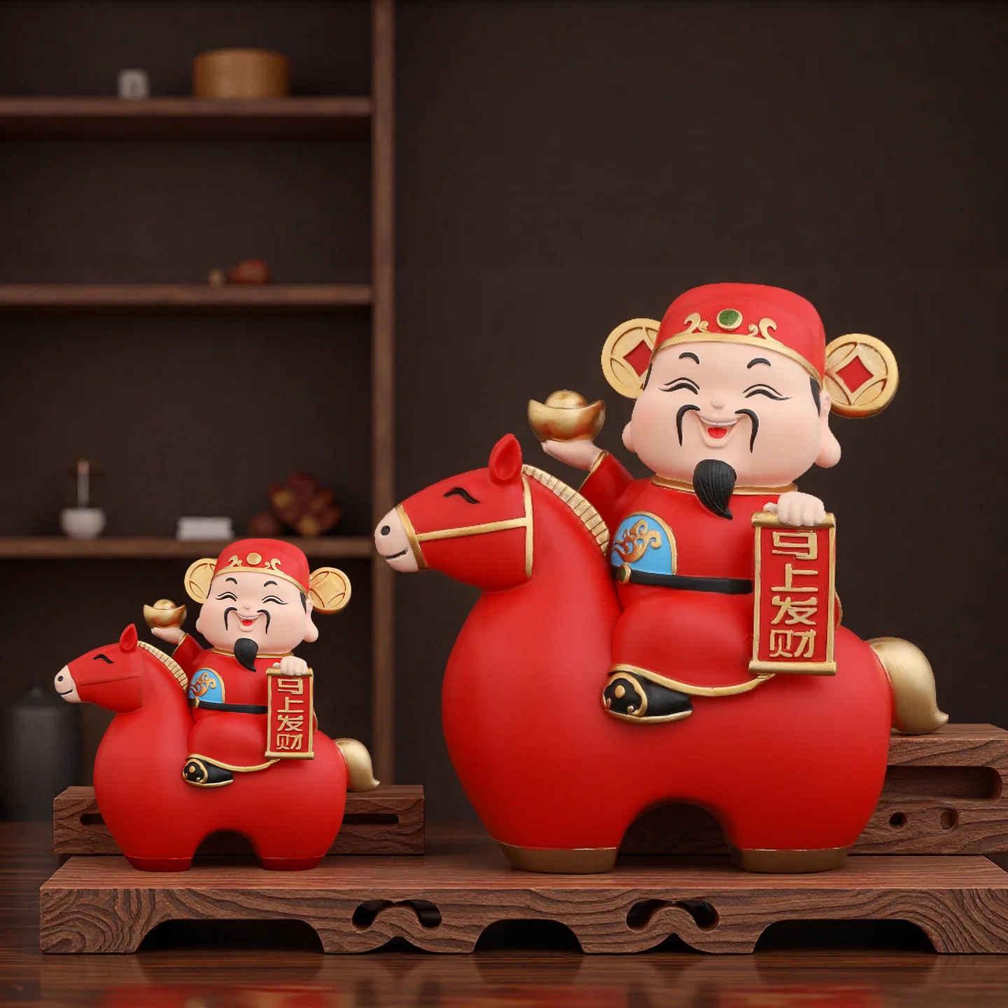 Chinese New Year Cai Shen Original New style God of Wealth Figurine Home Office Decoration Festive Horse Year Gift