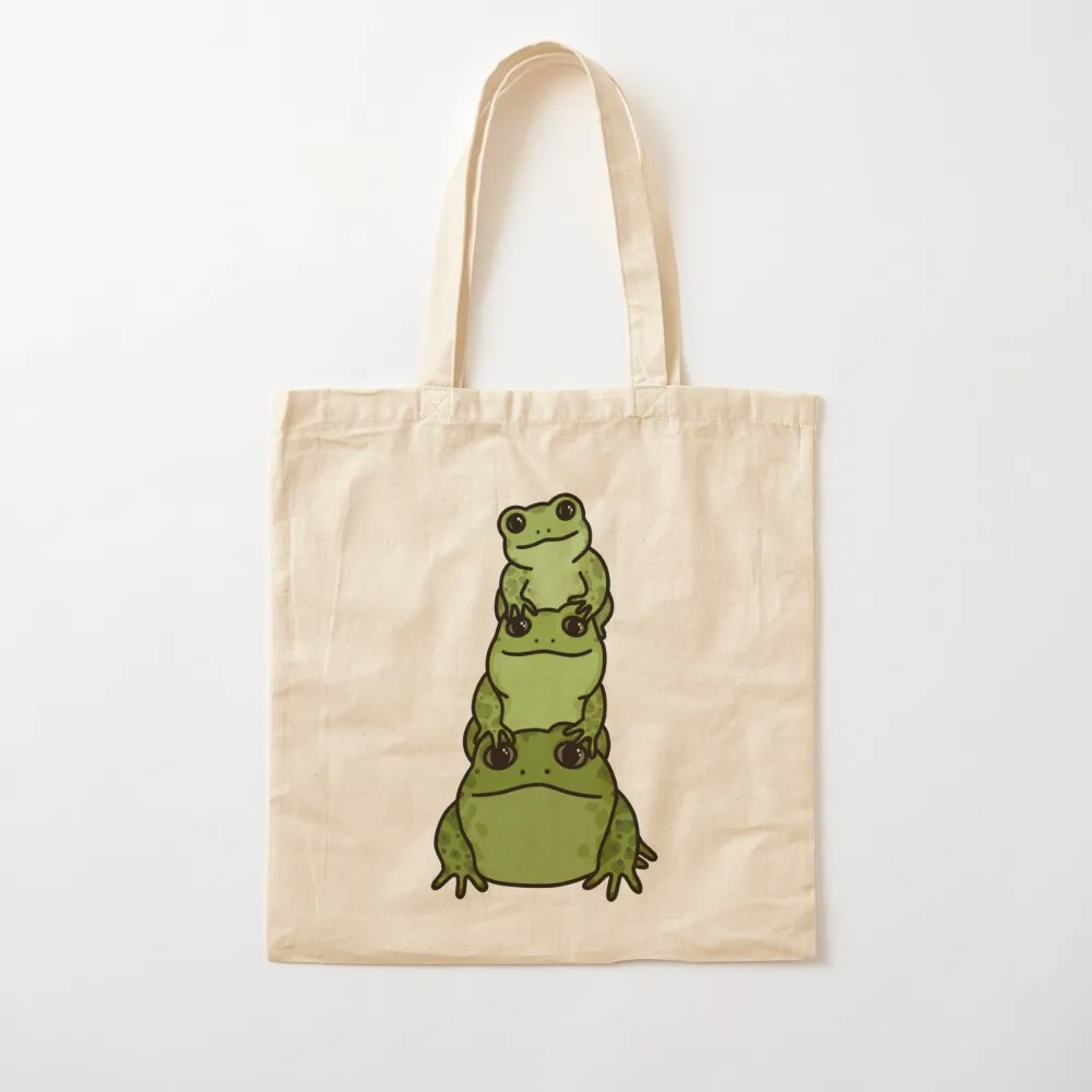 

Frog Stack Tote Bag Cloth bags cute tote bag Lady bags canvas shopping bag