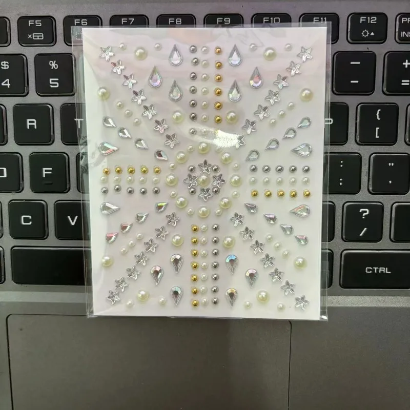 Clear Acrylic Star Drop Pearl Rhinestone Stickers Multi Size Diy Phone Case Personalization Decorations Crafts
