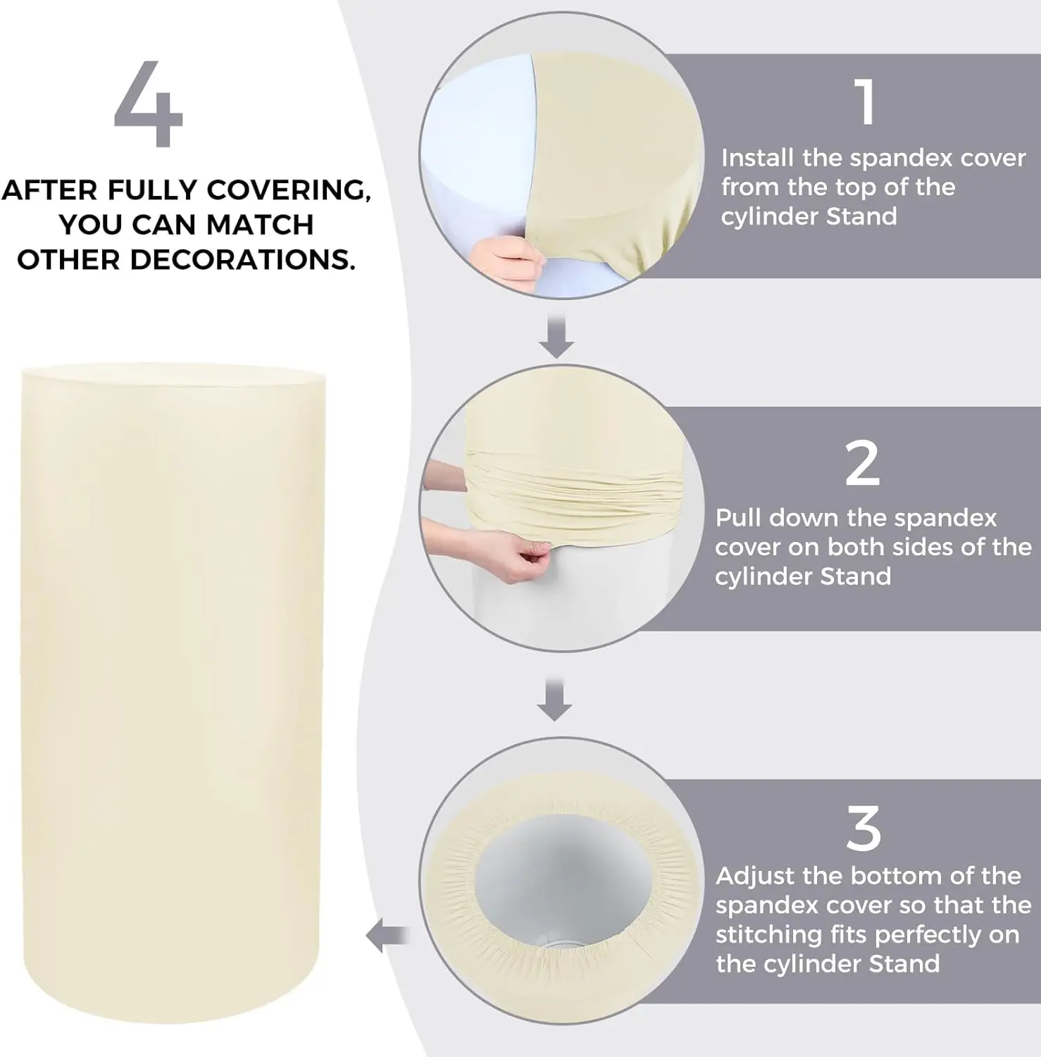 3 قطعة اسطوانة دنة حامل يغطي ل اسطوانة الركيزة يغطي طيدة حامل عمود غطاء لعيد ميلاد حفل زفاف الدعائم ديكور