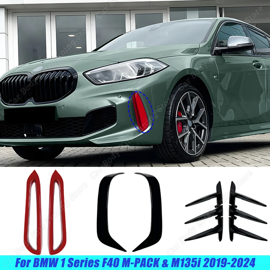 Car Modified Surround Crash Strip Front/Rear Bumper Side Skirt Spoiler For BMW 1 Series F40 M-PACK & M135i 2019-2024 ABS Plastic