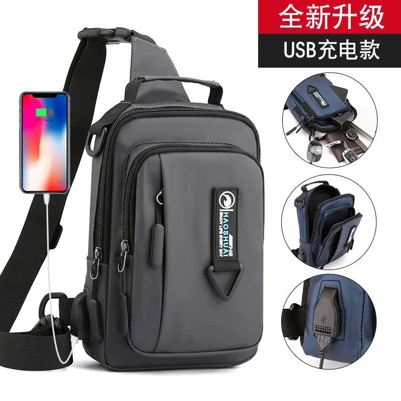

Waterproof Nylon Men Sling Casual Chest Bag Larger Capacity Shoulder Crossbody Handbag Cycling Hiking Climbing Travel Daypack