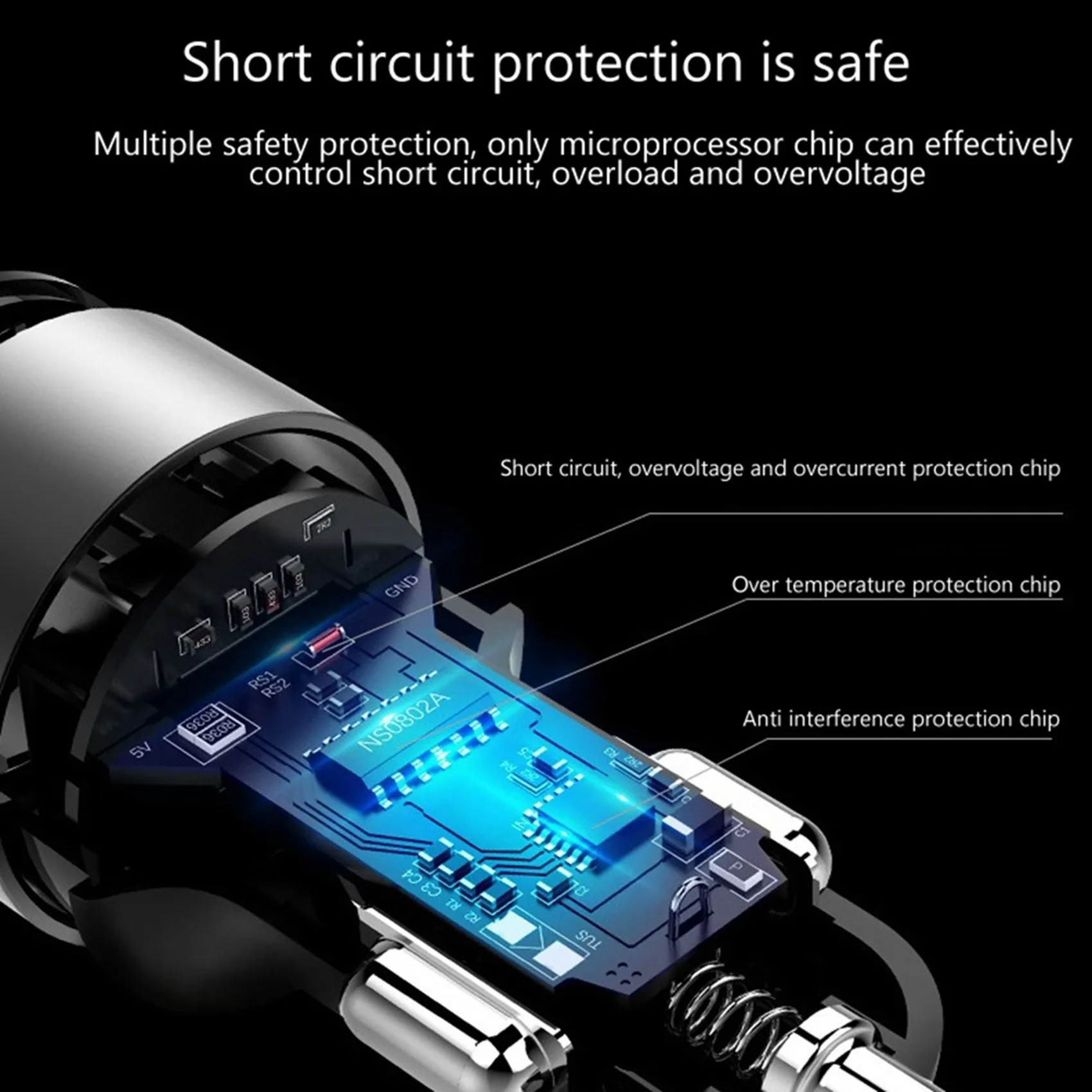 A11M-3.1A Dual USB Car Charger 2 Port LCD Display 12-24V Fast Quick Charging Auto Power Adapter With LED Light