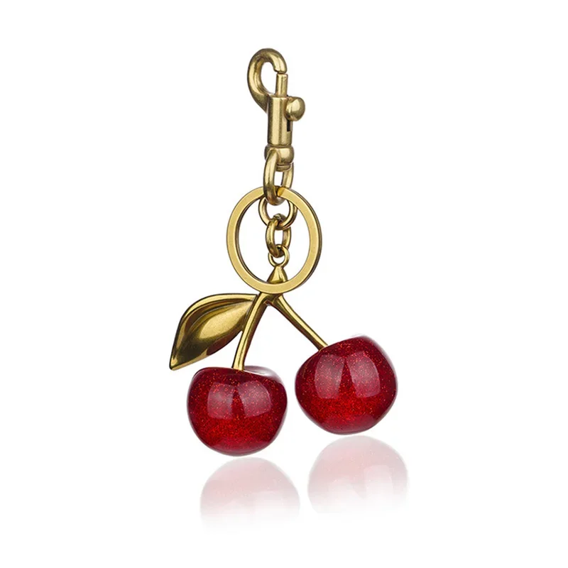 Black Cherry Bag Charm Trendy Handbag Pendant Cute Cherry Charm Keychain Bag Decoration for Women Bag High-grade Pendant