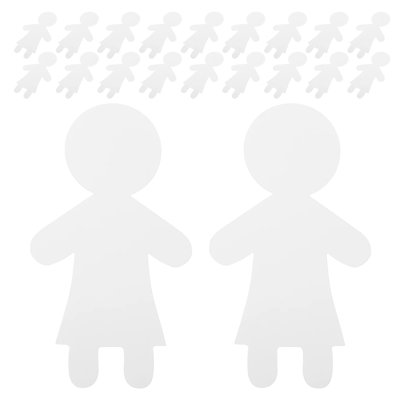

20pcs White Paperboard Human Cutouts Blank People Shapes Cardboard Templates For Kids Diy Crafts School Decoration Durable Easy