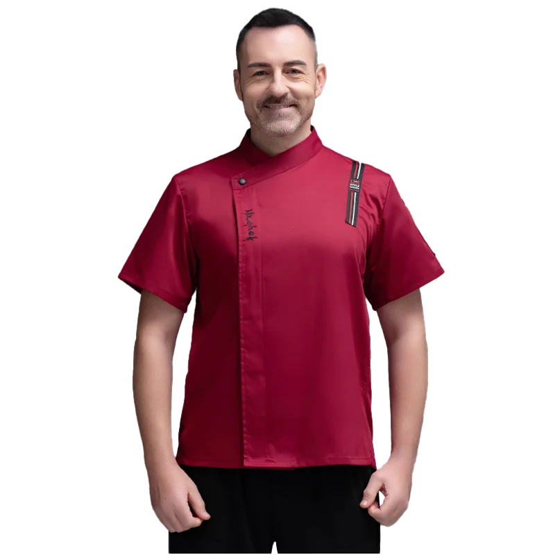 Chefs-Chaqueta de manga corta para hombre y mujer, ropa de trabajo adecuada para restaurante, Hotel, cocina, servicio de comida, Verano