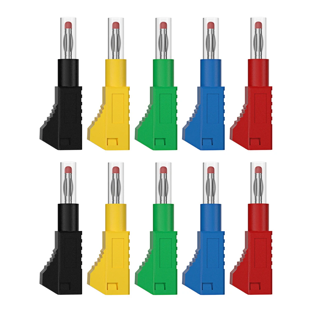 10pcs 4mm Banana Stackable Solder Line Leads Connectors for Industrial Maintenance and Automotive Applications