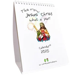 EZONE Christus, was ein Jahr Kalender 2025, inspirierende Malerei, der zweite kommende Kalender 2025, Christus A4-Wandkalender, zum Aufhängen an der Wand