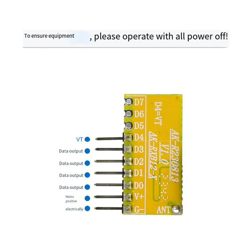 315Mhz 8CH Superheterodyne Receiving Module Withdecoding 8-Way Control Fordoor Access Wireless Signal Receiver