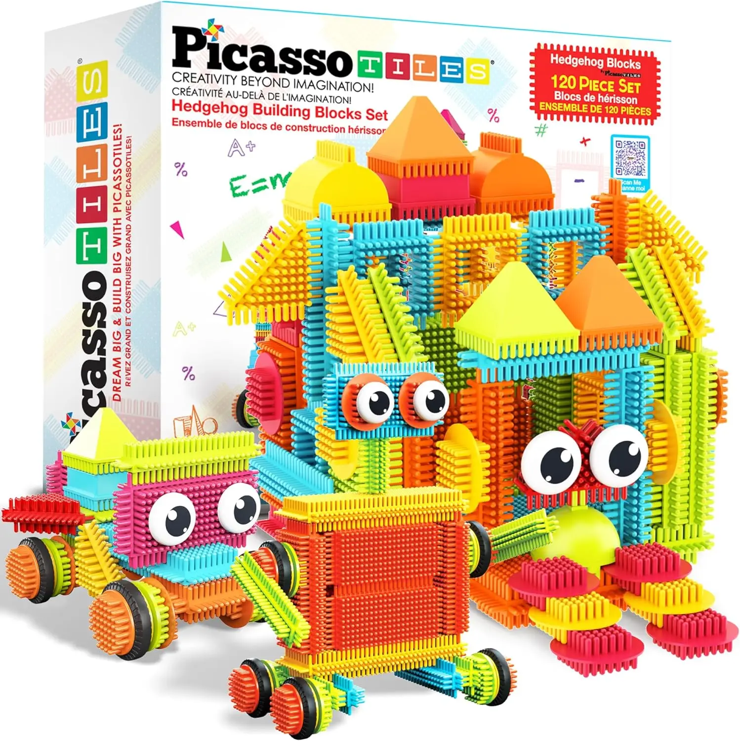 

120pcs Interlocking Building Blocks Tiles Construction Toy Set STEAM Learning Playset for Kids Age 3+
