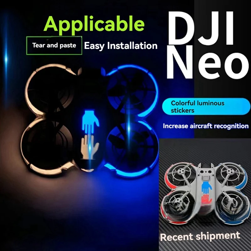 Para DJI Neo pegatina luminosa impermeable antiincrustante pegatina de luz nocturna accesorios de Color fluorescente