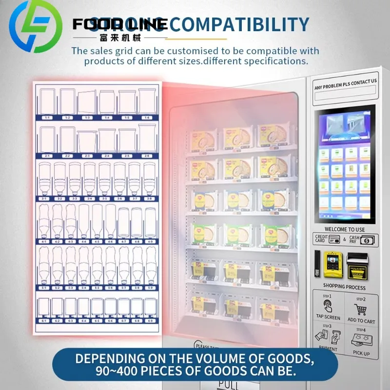 Custom Self Service Vending Machine Snacks Drinks Business Automatic Mini Combo Hot Cold Candy Toy Coffee Card System