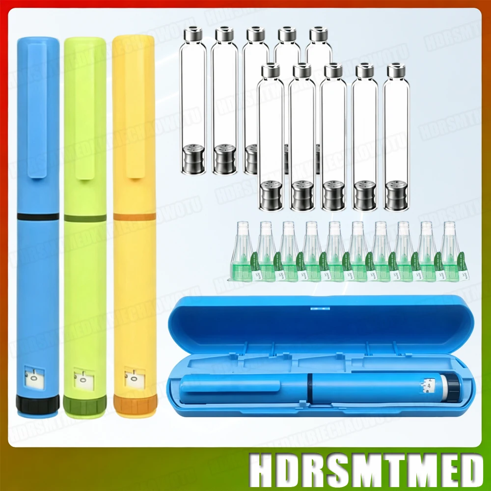 3Set Reusable Pen Injector + 10Pcs 3Ml Cartridges Kit for Insulin Injection Pens Peptide Pen Dose Control Injection Pens Set