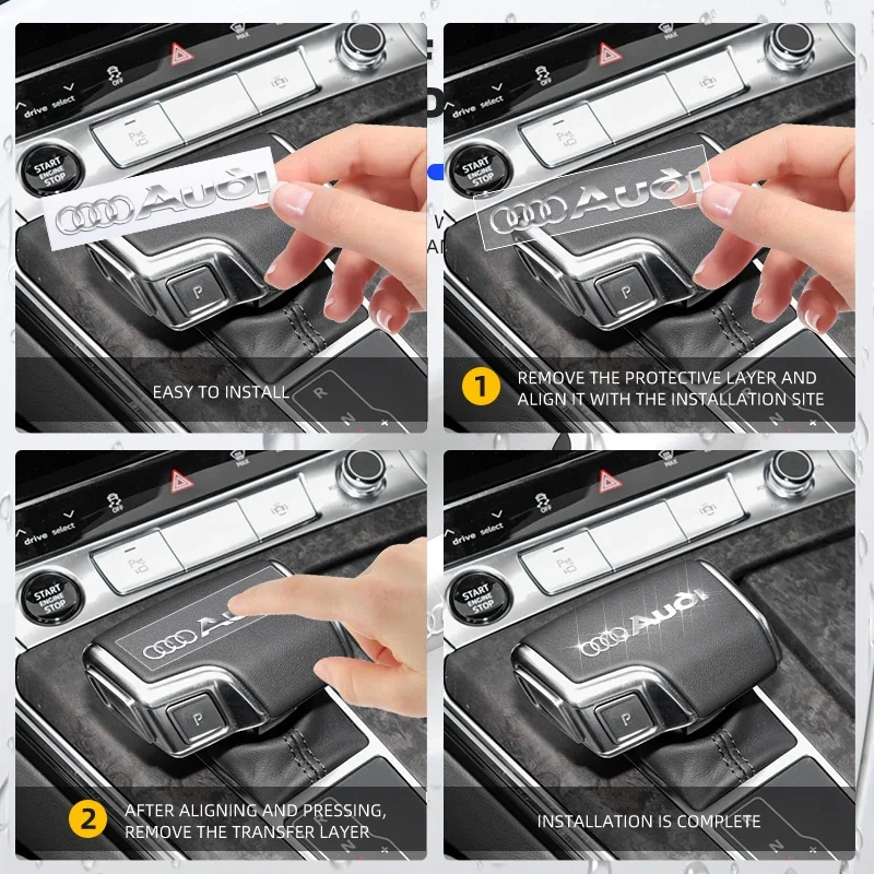 شعار معدني السيارات ديكور الشارات نافذة السيارة ممسحة ملصقات لأودي 8P B9 8V A5 A6 C7 RS RS3 RS4 RS5 RS6 RS7 A7 Q3 Q5 Q7 S3 S6 #6