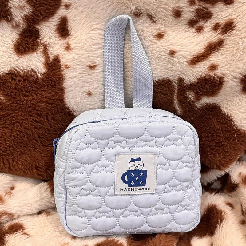 

Hachiware Handbag Chiikawa Cartoon Cute Nylon Single-sided Hanging Rope Cosmetics Sanitary Napkins Coin CCD Camera Storage Bag