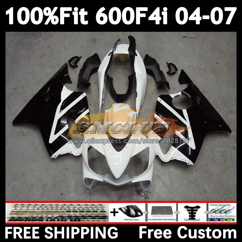 

Injection Body For HONDA CBR600 FS CBR 600F4i 600 black white F4i 04 05 06 07 53No.114 CBR600F4i 2004 2005 2006 2007 OEM Fairing