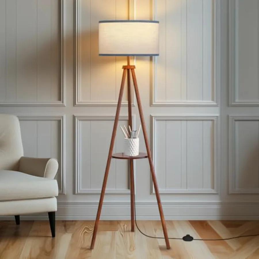 

Floor Lamps for Living Room, Modern Standing Lamp with Shelf, 3 Color Temperature Led Bulb Tall Lamps with Feet Switch for Bedr