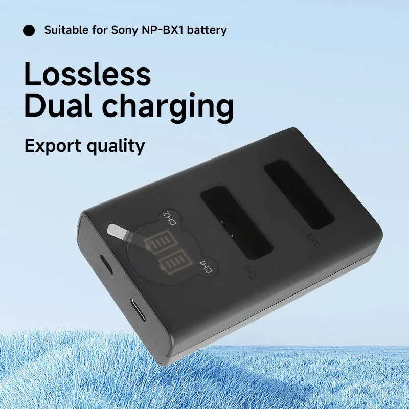 Camera Battery Charger for NP-BX1 NPBX1, Compatible with HDR-AS200V AS30 AS300 AS50 CX240 Cameras