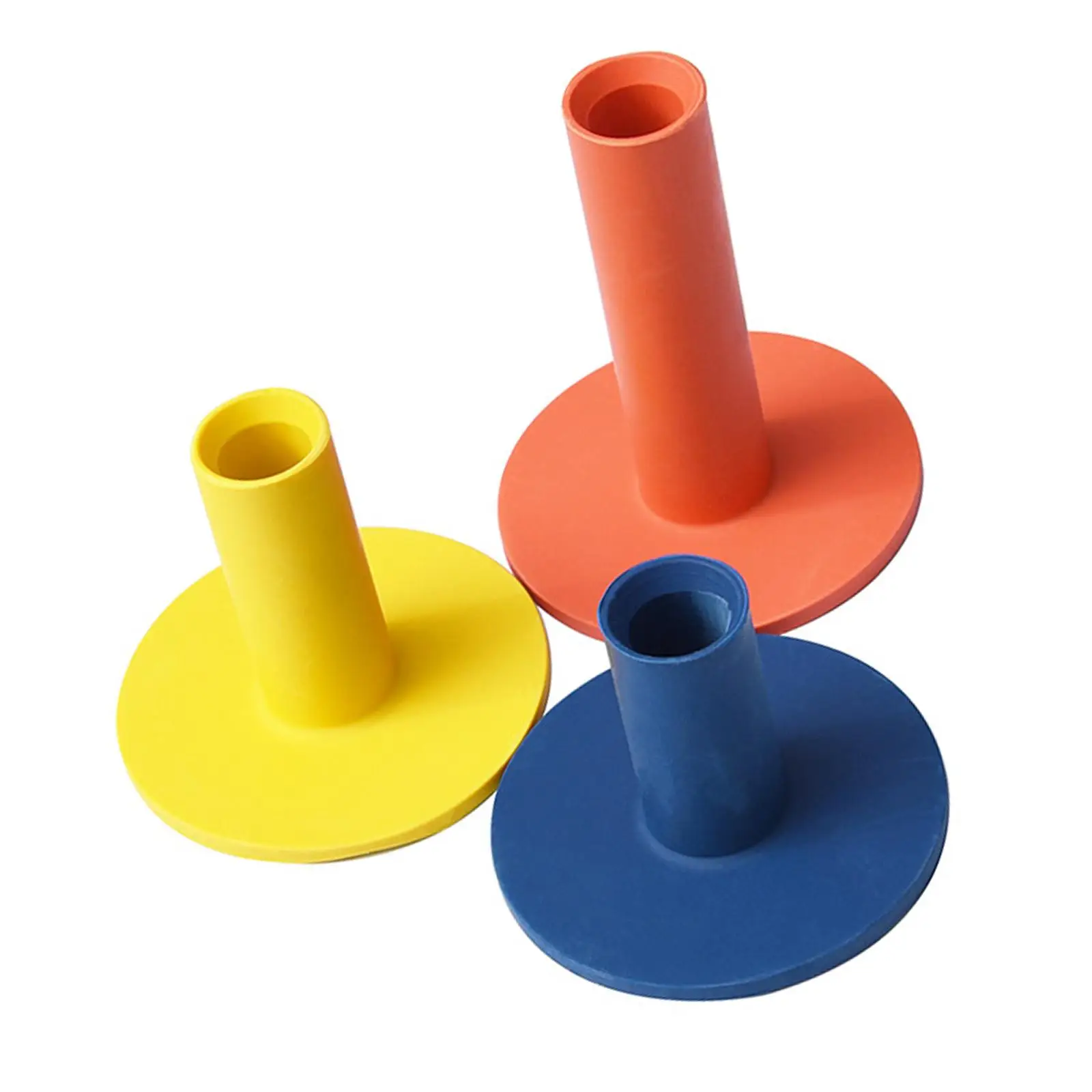 3 Pieces Rubber Golf Tee Professional Indoor Outdoor Stable Different Heights Park Tee for Golf Practicing with Mat and Net Home
