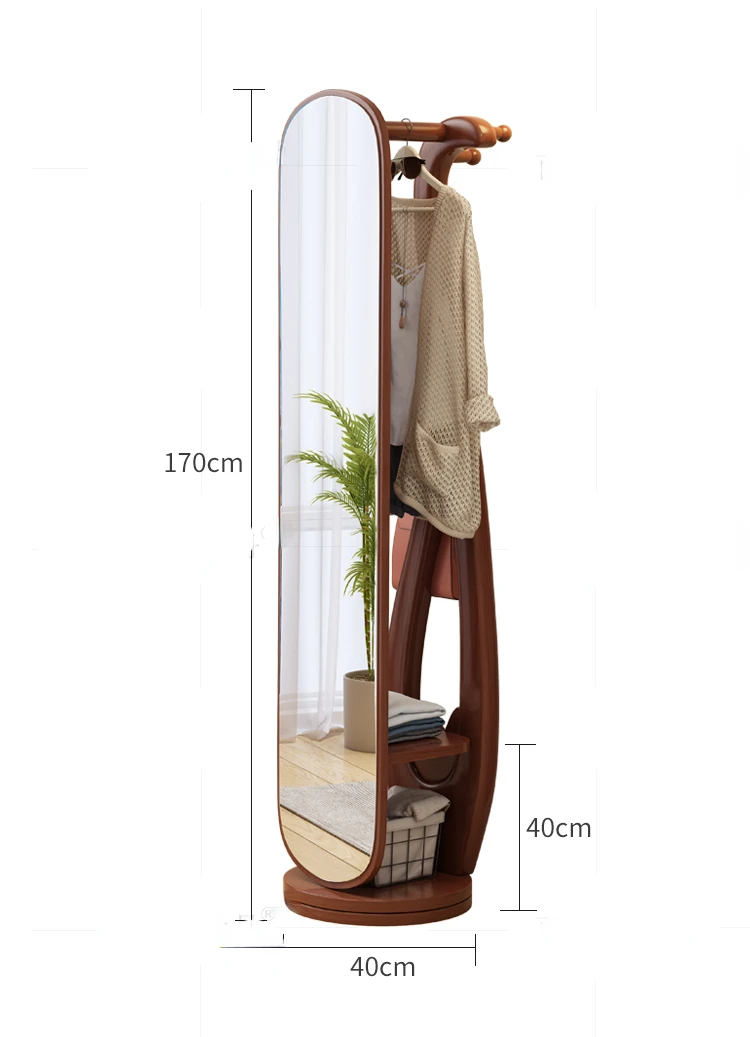 It can rotate the bedroom to hang clothes and store the floor-to-ceiling integrated dressing mirror