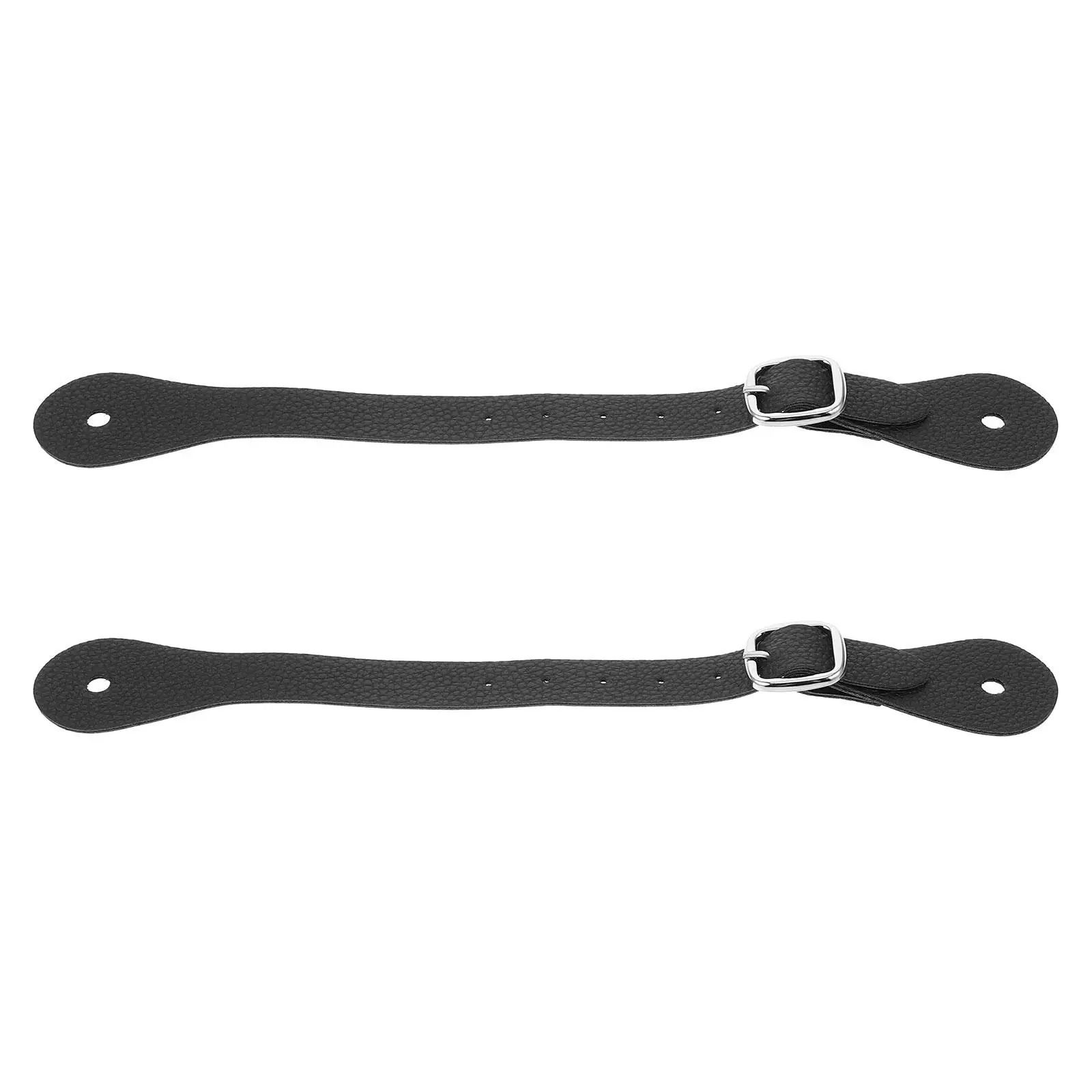 

2pcs Riding Belt Adjustable Spurs Straps for Horse Braiding Kit Black Motorcycle Boot Accessories Durable Western Style