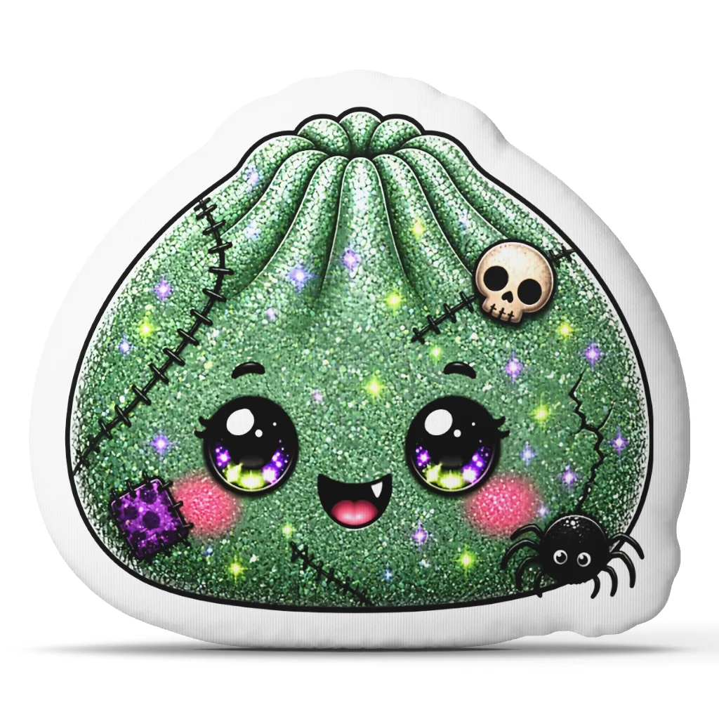 Cute Frankenstein Dumpling Plush Pillow Halloween Monster Cushion Irregular Stuffed Throw Pillow for Sofa Home Decor Gift