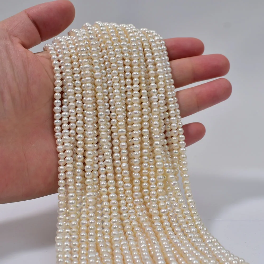 

AAA 3-4mm Near Round Shape High Quality Natural Freshwater Pearl Loose Beads for Jewelry Making DIY Necklace Bracelet Accessory