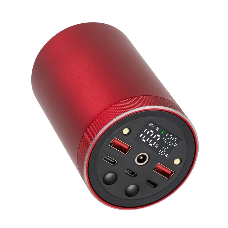 E65C Portable Powerbank Shell for 7X21700 DIY Assembly, Aluminum Case with USB-A USB C DC5-12V Panel and Display