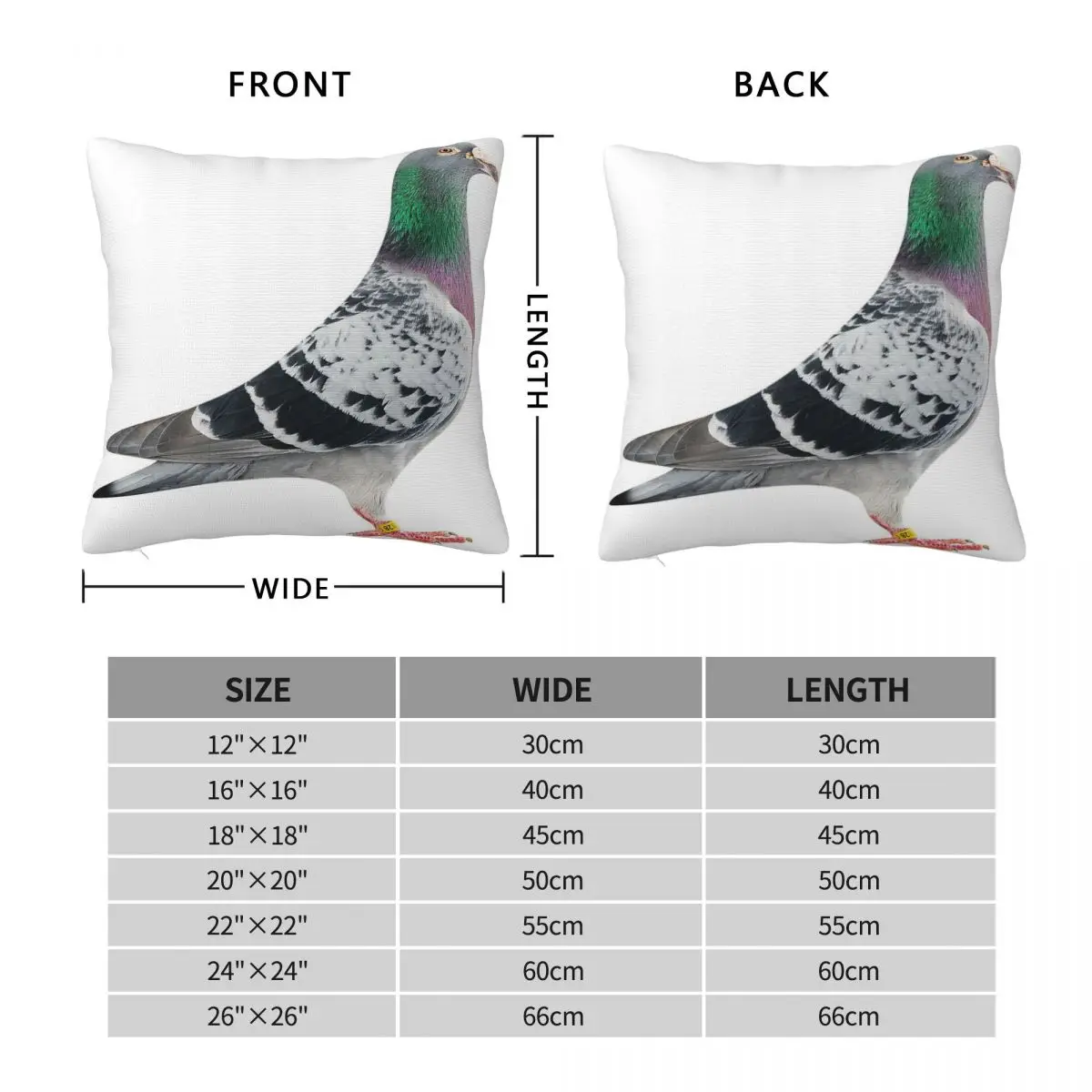 Racing Pigeon Square Pillowcase Polyester Linen Velvet Creative Zip Decor Pillow Case Bed Cushion Cover Wholesale