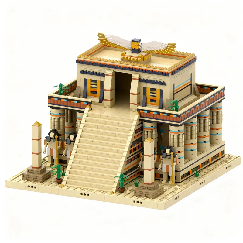 3841pcs MOC Modular Buildings Ancient Egypt Temple Model Christmas Gift DIY Shelf Accent And Creative Home Decor