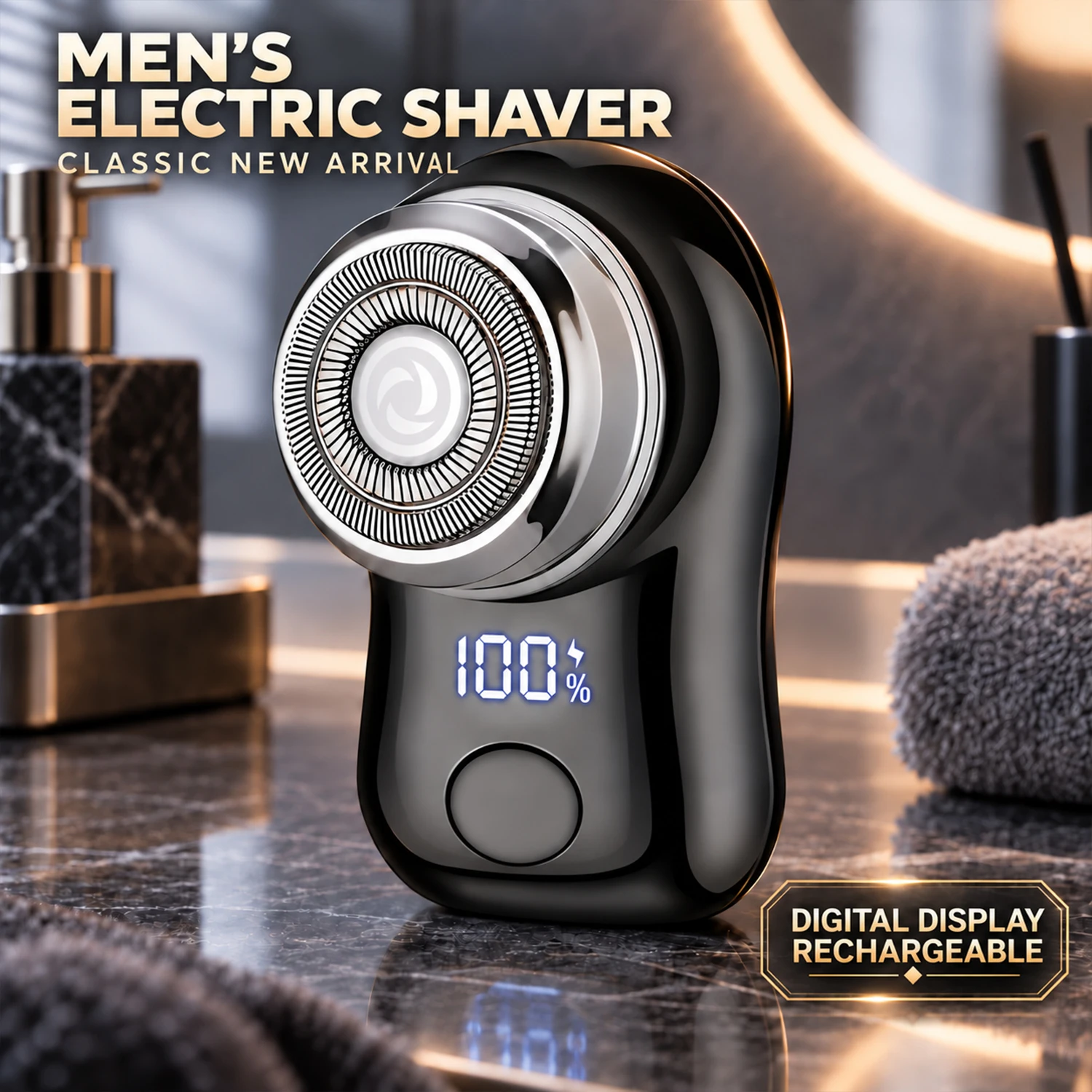 Men's Electric Beard Shaver,Digital Display,Upgraded Razor USB Type-C Rechargeable,Dual Use Wet And Dry,Suitable For Home Travel
