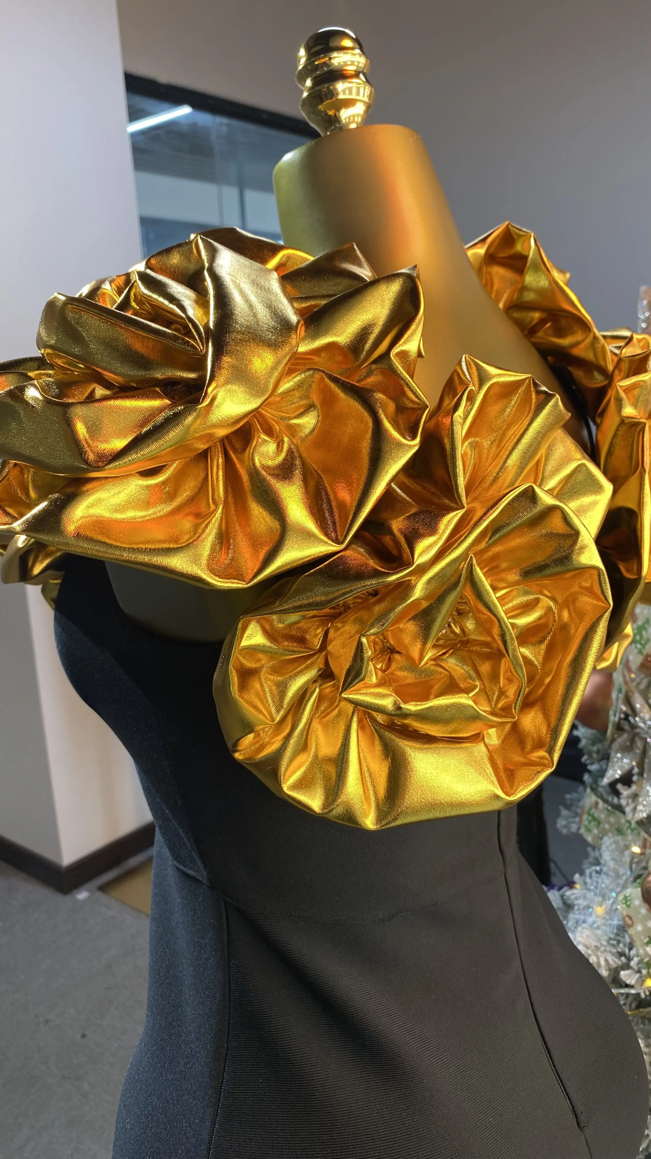 3D Flower Diamond Black Maxi Long Bandage Elegant Evening Club Party Dinner-GZXX207