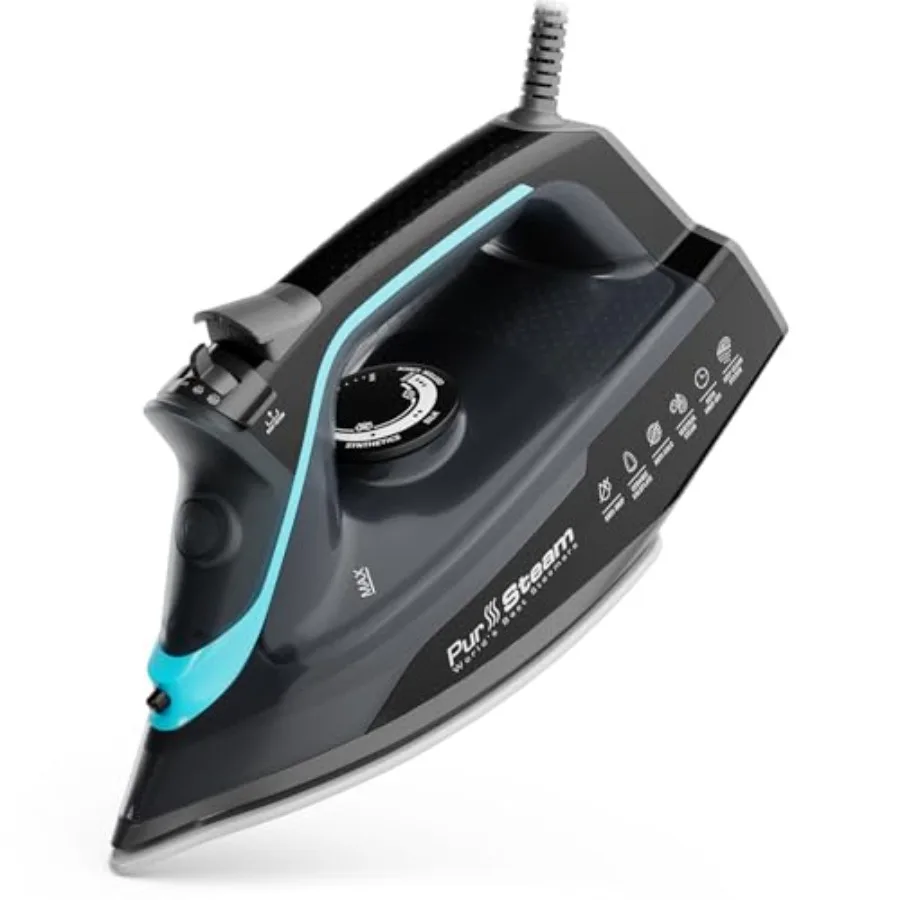 

Pursteam 1750W Steam Iron Ceramic Soleplate Adjustable Steam Burst of Steam Self-Clean Anti-Calc Anti-Drip Powerful Long-Lastin