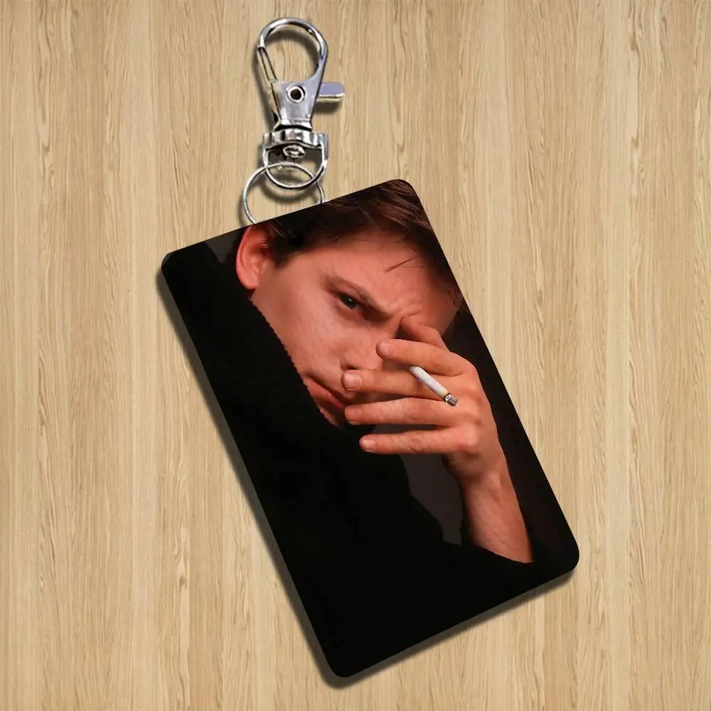 COOL M-Michael J. Fox Keychain Holder Suitable For Subway Bank Card Bus Card Case Badge Holder Wallet Card Textured pattern