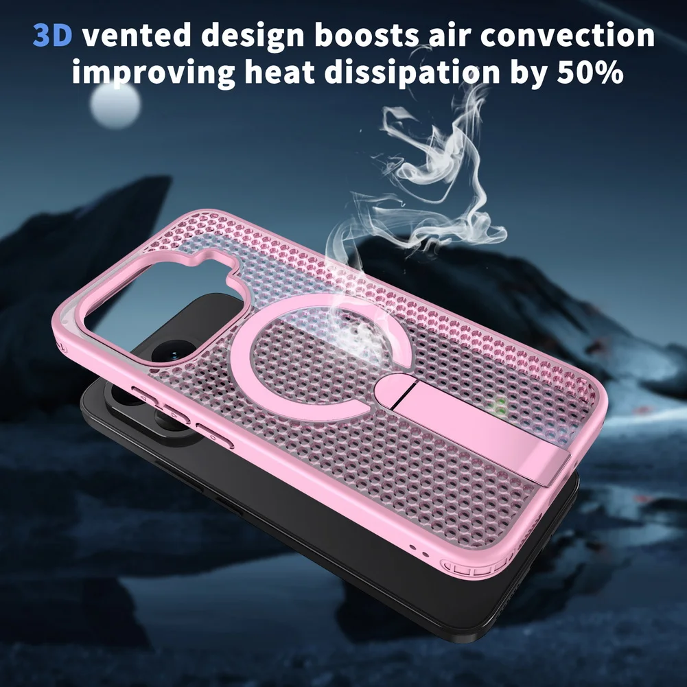 Honeycomb Cooling Stand Holder Magnetic phone Case for Xiaomi 17T Pro Mi 17 Pro Max 15T Pro Mi 14t Armor Full Protective Cover view 3